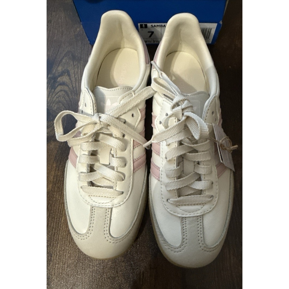 Adidas SAMBA OG W Size 7.5 Women's IH9059 White with Pink Stripes New in Box NiB